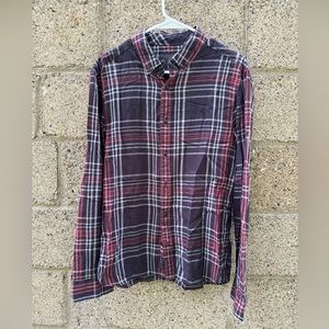 All Saints Light Weight Flannel Plaid Button Down Shirt – Medium
